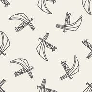 boat doodle seamless pattern background N4