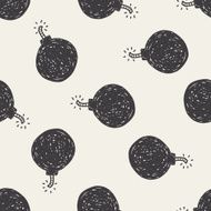 bomb doodle seamless pattern background