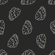 brain doodle seamless pattern background
