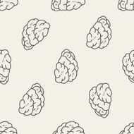 brain doodle seamless pattern background N2