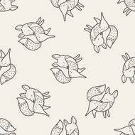 fox doodle seamless pattern background