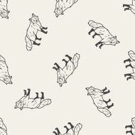 fox doodle seamless pattern background N2