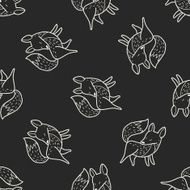 fox doodle seamless pattern background N3