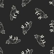 fox doodle seamless pattern background N4