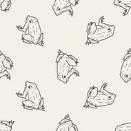 frog doodle seamless pattern background
