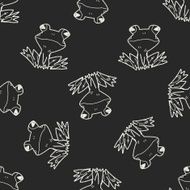 frog doodle seamless pattern background N2