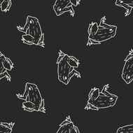frog doodle seamless pattern background N3