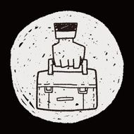 briefcase doodle drawing N17