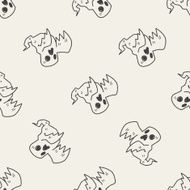 ghost doodle seamless pattern background