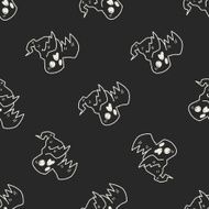 ghost doodle seamless pattern background N2