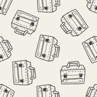 Briefcase doodle seamless pattern background N3