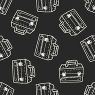 Briefcase doodle seamless pattern background N4