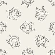 giant ogre doodle seamless pattern background N2
