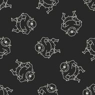 giant ogre doodle seamless pattern background N6