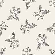 griffin doodle seamless pattern background
