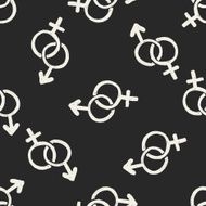 girl and boy doodle seamless pattern background N2