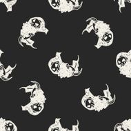 Grim Reaper doodle seamless pattern background N4