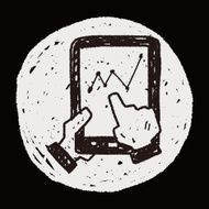 bussiness chart in cell phone doodle drawing N9