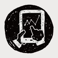 bussiness chart in cell phone doodle drawing N10