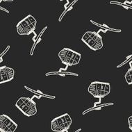 cable car doodle seamless pattern background