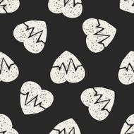 heartbeat doodle seamless pattern background N2