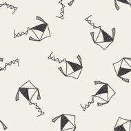 Kite doodle seamless pattern background