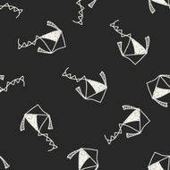 Kite doodle seamless pattern background N2