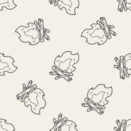 campfire doodle seamless pattern background N2