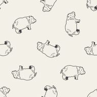 hippo doodle seamless pattern background