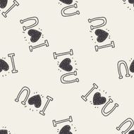 I love you doodle seamless pattern background