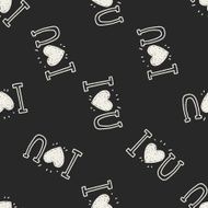 I love you doodle seamless pattern background N2