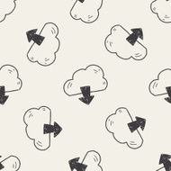 internet cloud doodle drawing seamless pattern background N3