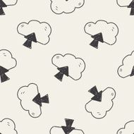 internet cloud doodle drawing seamless pattern background N4