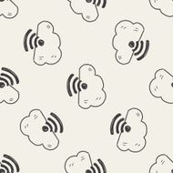 internet cloud doodle drawing seamless pattern background N5