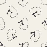 internet cloud doodle drawing seamless pattern background N6
