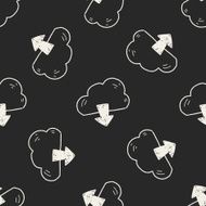 internet cloud doodle drawing seamless pattern background N7