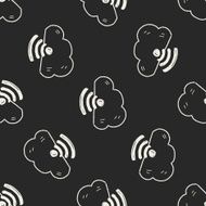 internet cloud doodle drawing seamless pattern background N9