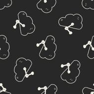 internet cloud doodle drawing seamless pattern background N10