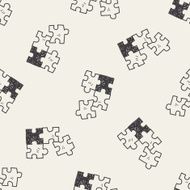 jigsaw doodle seamless pattern background