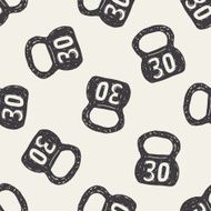 kettlebell doodle seamless pattern background