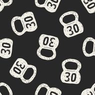 kettlebell doodle seamless pattern background N2