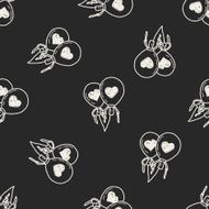 love balloon doodle seamless pattern background N2