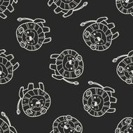 lion doodle seamless pattern background N2