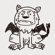 lion monster doodle N4