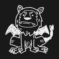 lion monster doodle N6