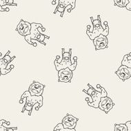 lion monster doodle seamless pattern background