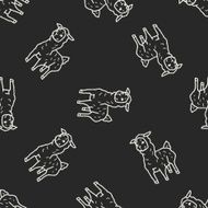 llama doodle seamless pattern background