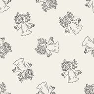 Medusa doodle seamless pattern background