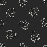 love bird doodle seamless pattern background N2