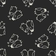 love bird doodle seamless pattern background N3